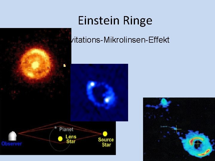 Einstein Ringe Gravitations-Mikrolinsen-Effekt 