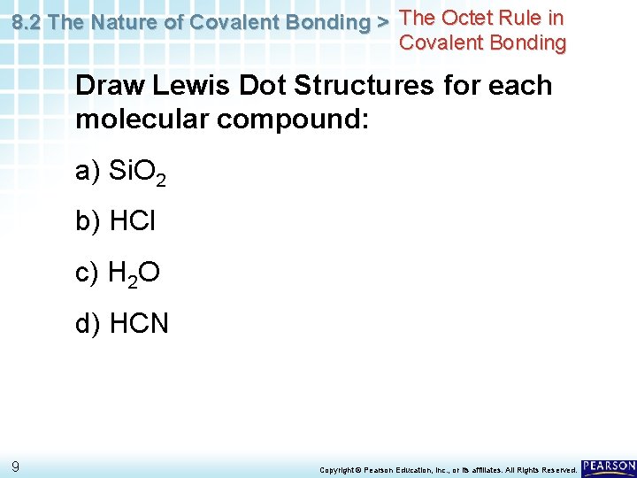8 2 The Nature of Covalent Bonding Chapter