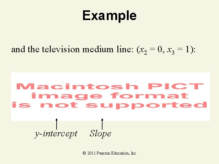 Example and the television medium line: (x 2 = 0, x 3 = 1):