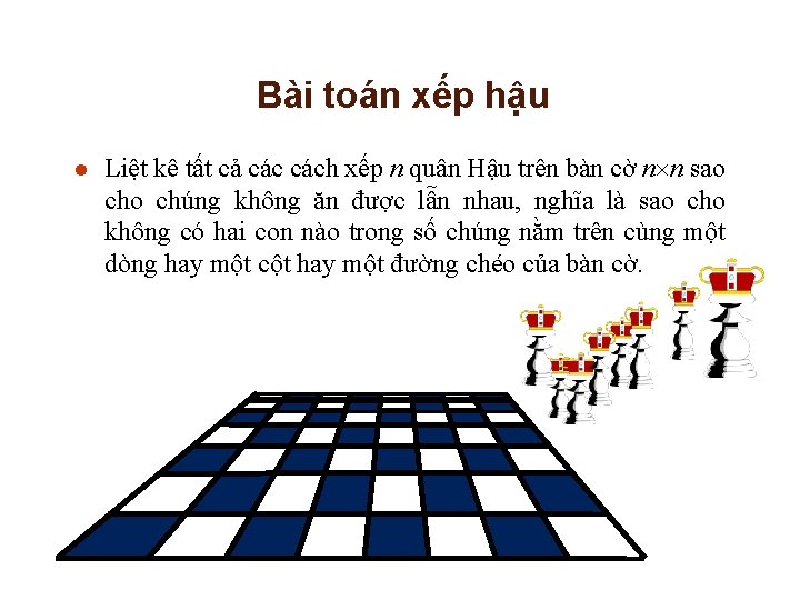 Bài toán xếp hậu l Liệt kê tất cả cách xếp n quân Hậu