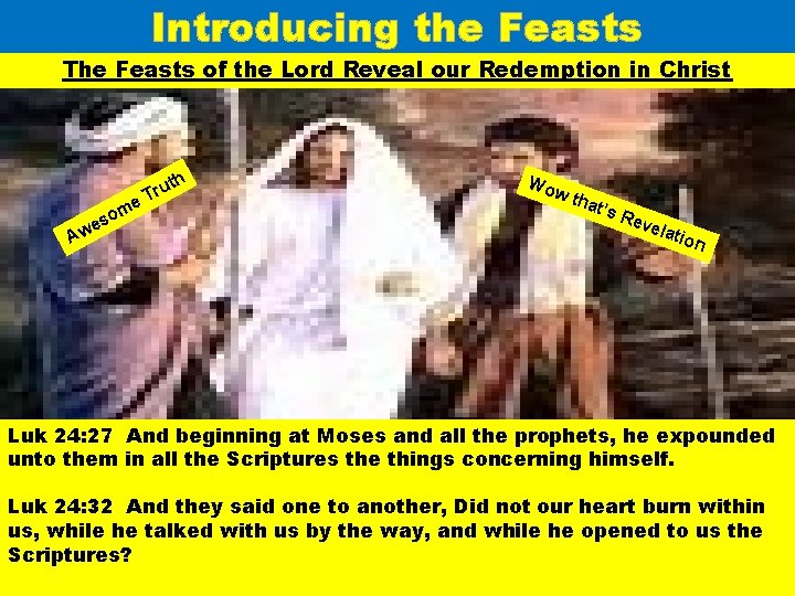 Introducing the Feasts The Feasts of the Lord Reveal our Redemption in Christ m