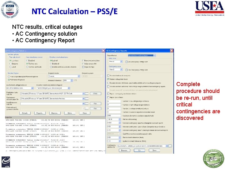NTC Calculation – PSS/E NTC results, critical outages • AC Contingency solution • AC