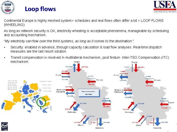 Loop flows Continental Europe is highly meshed system> schedules and real flows often differ