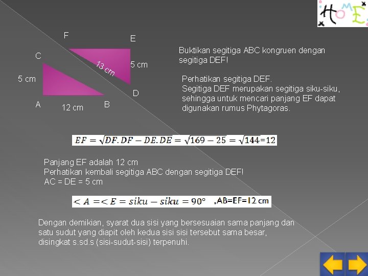 F C E 13 5 cm cm 5 cm D A 12 cm B