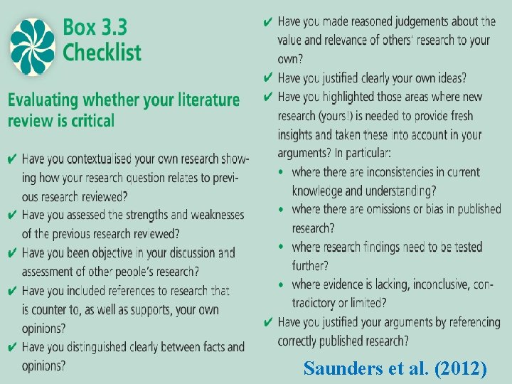 20 Saunders et al. (2012) 
