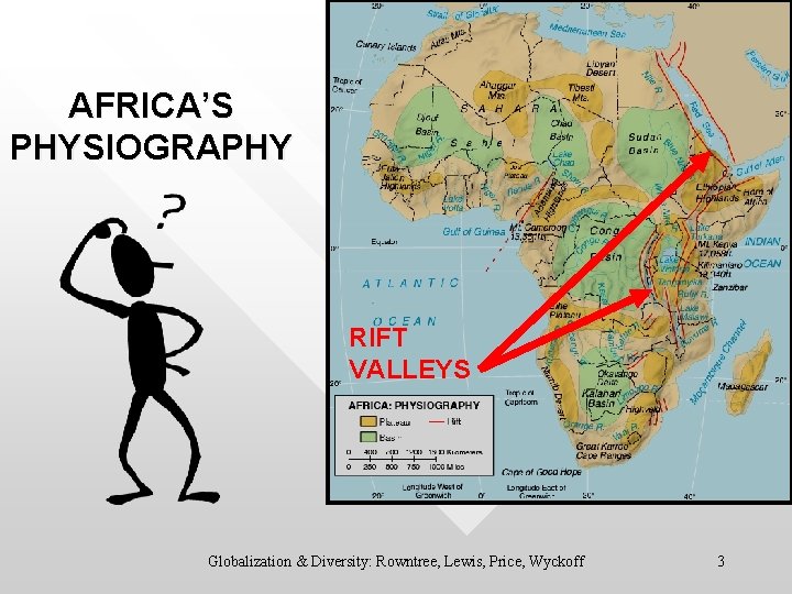 AFRICA’S PHYSIOGRAPHY RIFT VALLEYS Globalization & Diversity: Rowntree, Lewis, Price, Wyckoff 3 