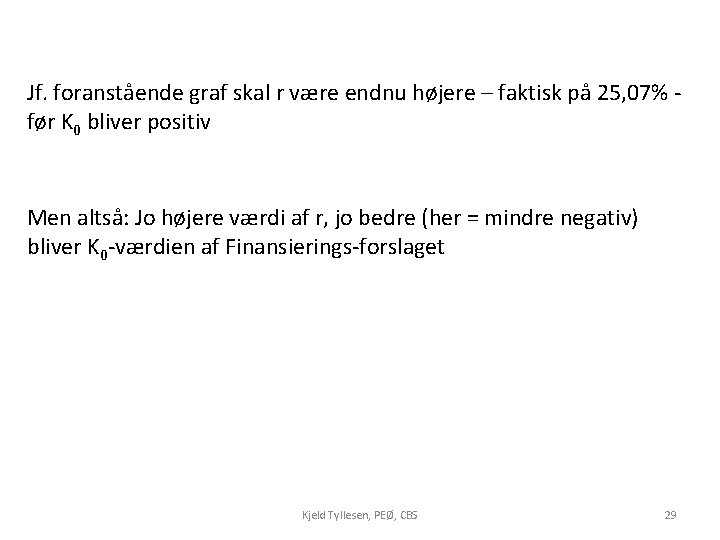 Jf. foranstående graf skal r være endnu højere – faktisk på 25, 07% før