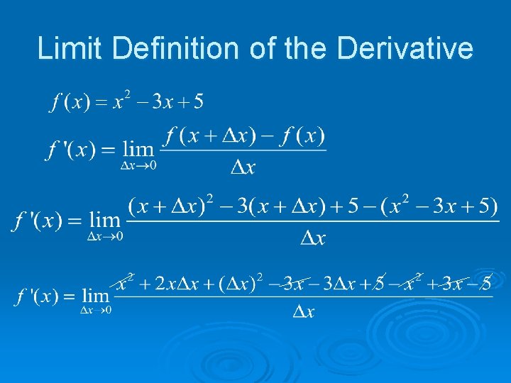 Limit Definition of the Derivative 