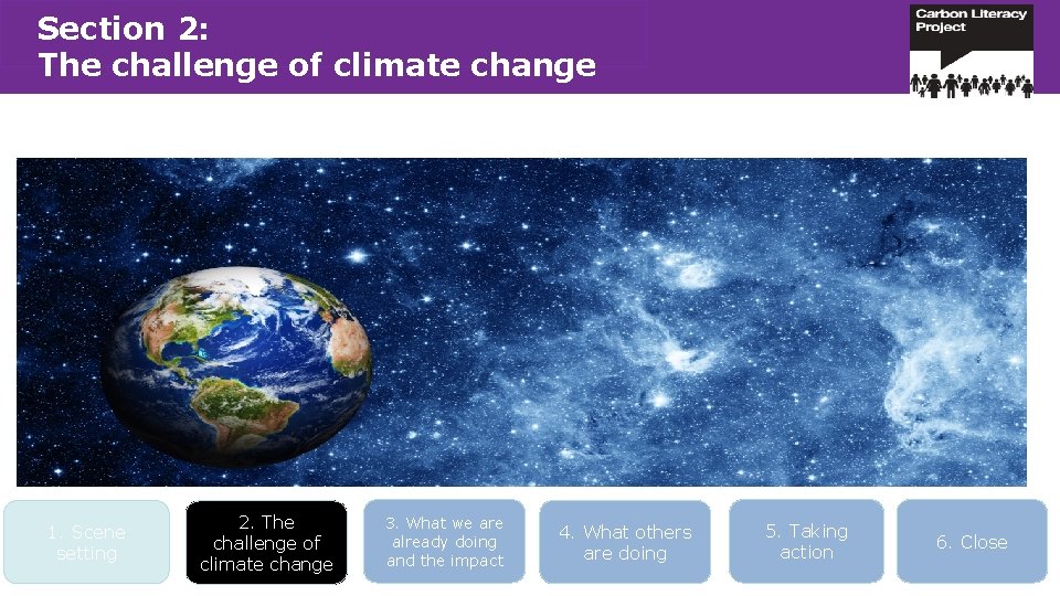 Section 2: Click to edit Master title style The challenge of climate change 1.