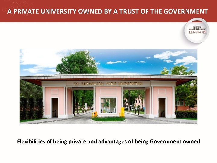 A PRIVATE UNIVERSITY OWNED BY A TRUST OF THE GOVERNMENT Flexibilities of being private