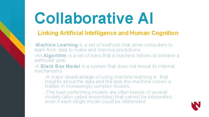 Collaborative AI Linking Artificial Intelligence and Human Cognition -Machine Learning is a set of