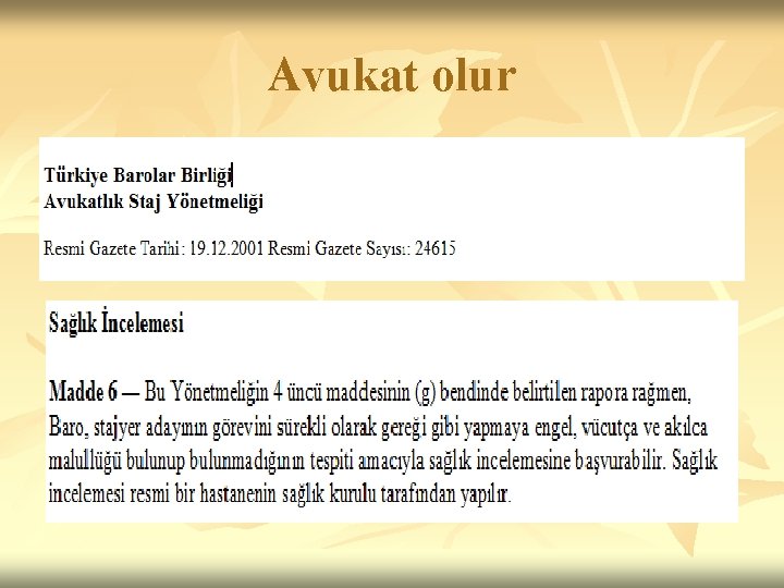 Avukat olur 