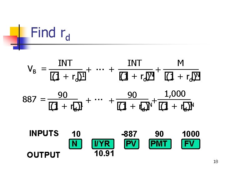 Find rd INT M. . . + VB = + + (1 + rd�