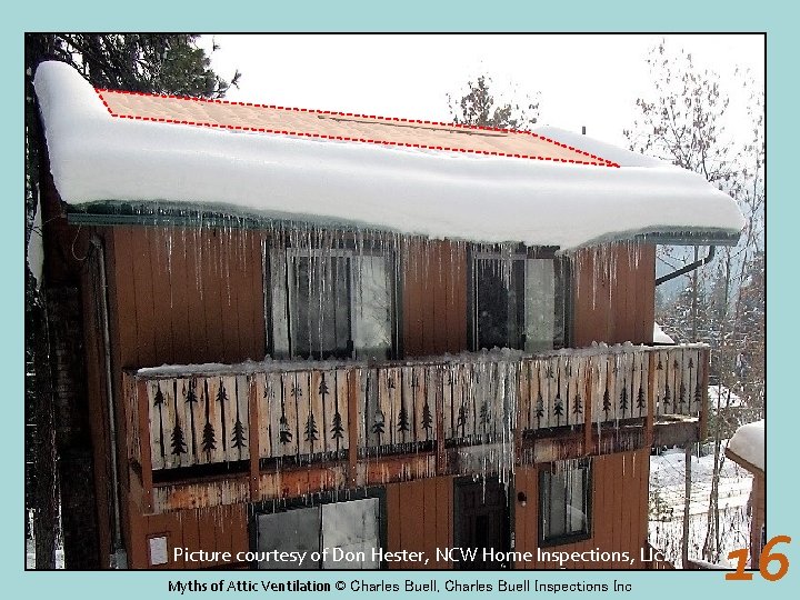 Picture courtesy of Don Hester, NCW Home Inspections, Llc. Myths of Attic Ventilation ©