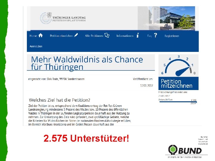 2. 575 Unterstützer! 