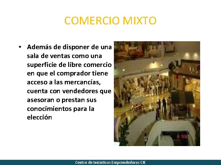 COMERCIO MIXTO • Además de disponer de una sala de ventas como una superficie