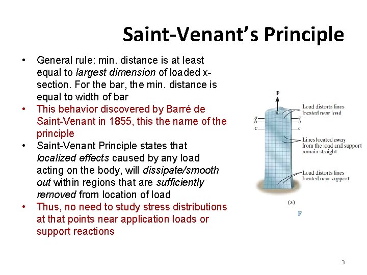 Saint-Venant’s Principle • • General rule: min. distance is at least equal to largest