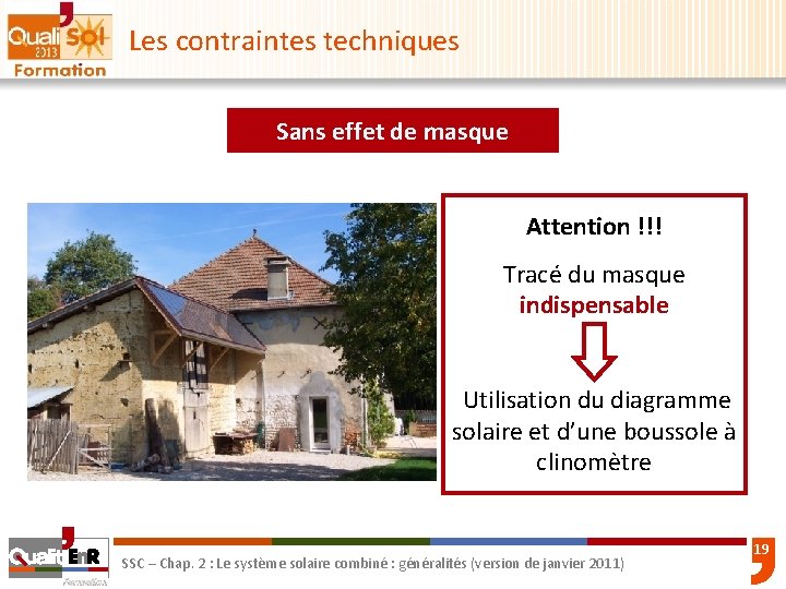 Les contraintes techniques Sans effet de masque Attention !!! Tracé du masque indispensable Utilisation