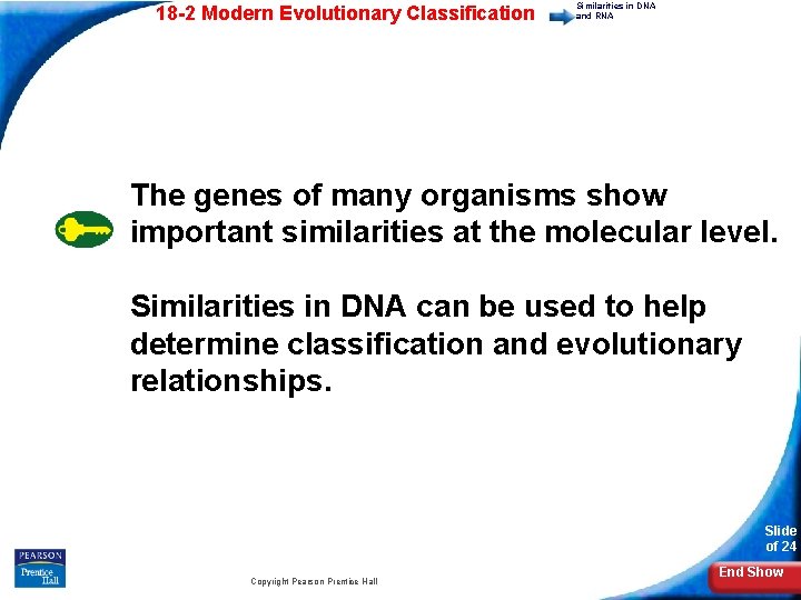 18 -2 Modern Evolutionary Classification Similarities in DNA and RNA The genes of many
