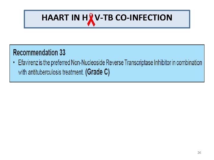 HAART IN H V-TB CO-INFECTION 26 