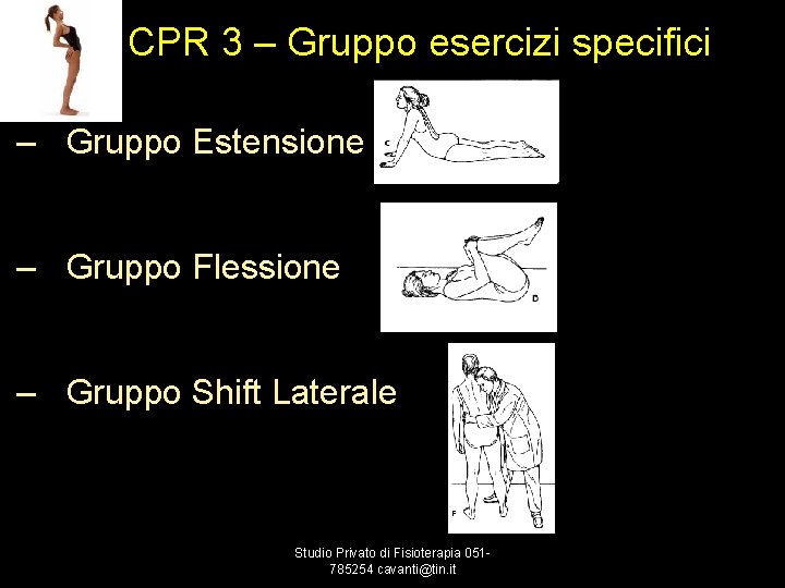 CPR 3 – Gruppo esercizi specifici – Gruppo Estensione – Gruppo Flessione – Gruppo