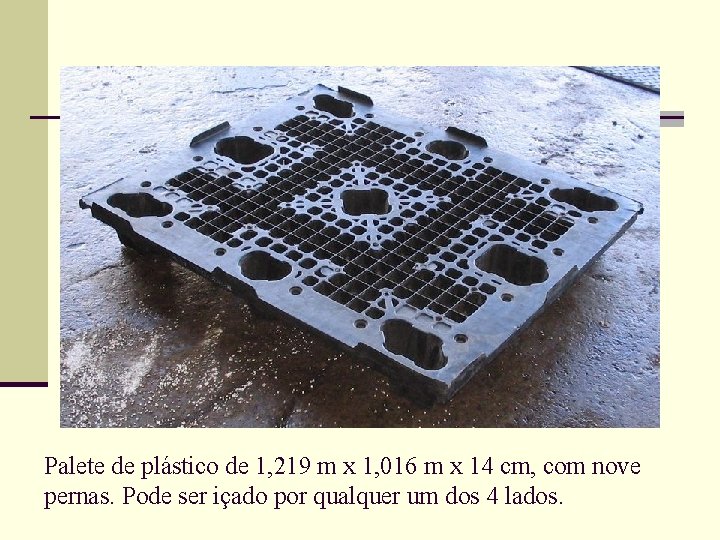 Palete de plástico de 1, 219 m x 1, 016 m x 14 cm,