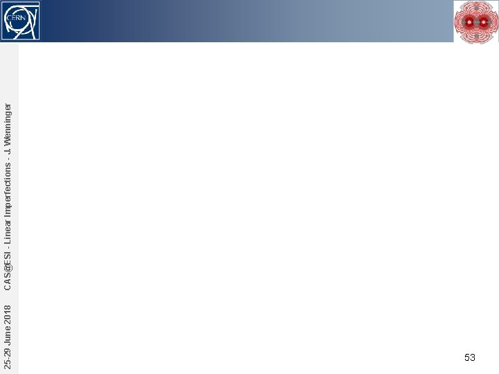 25 -29 June 2018 53 CAS@ESI - Linear Imperfections - J. Wenninger 