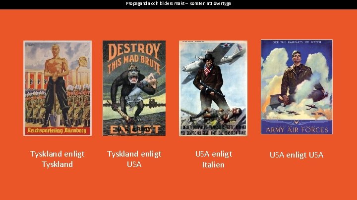 Propaganda och bilders makt – Konsten att övertyga Tyskland enligt USA enligt Italien USA