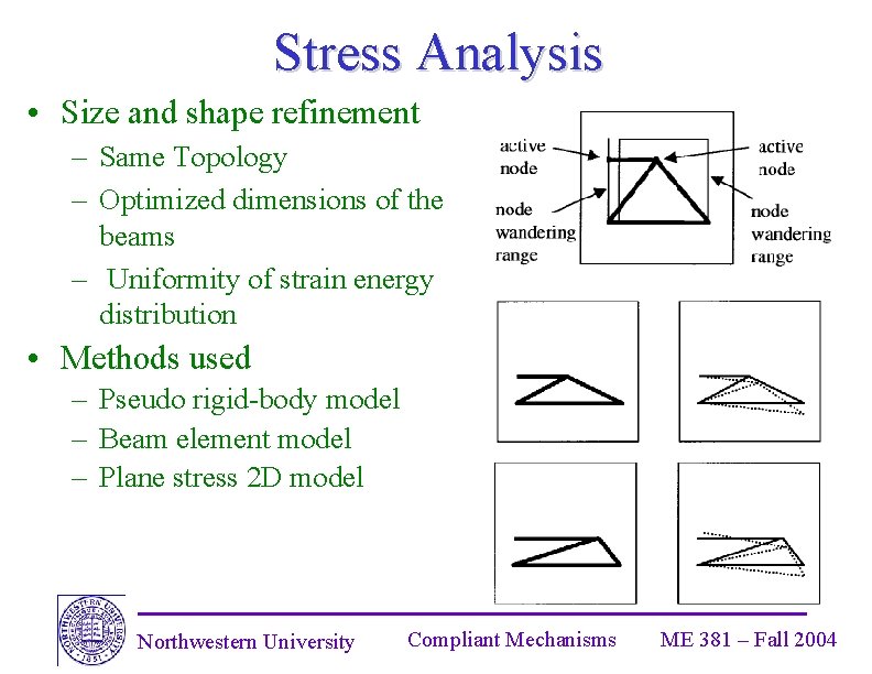 Stress Analysis • Size and shape refinement – Same Topology – Optimized dimensions of
