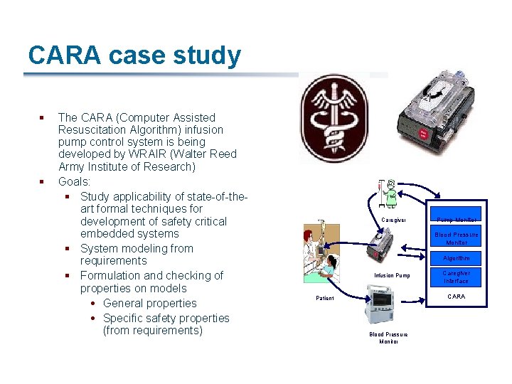 CARA case study § § The CARA (Computer Assisted Resuscitation Algorithm) infusion pump control