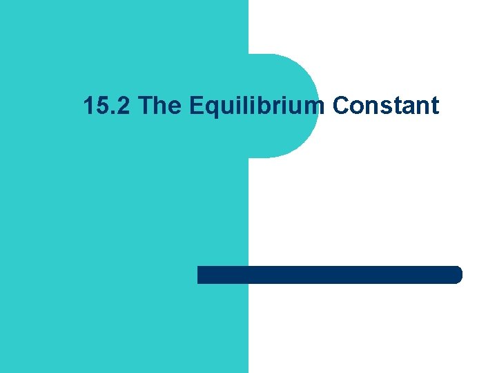 15. 2 The Equilibrium Constant 