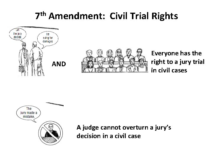 7 th Amendment: Civil Trial Rights AND Everyone has the right to a jury