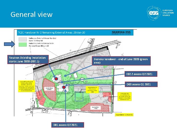 General view Neutron Shielding installation starts: June 2020 (E 02. 1) Skanska handover -