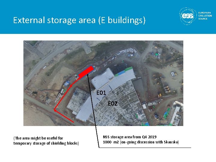 External storage area (E buildings) E 01 E 02 (The area might be useful