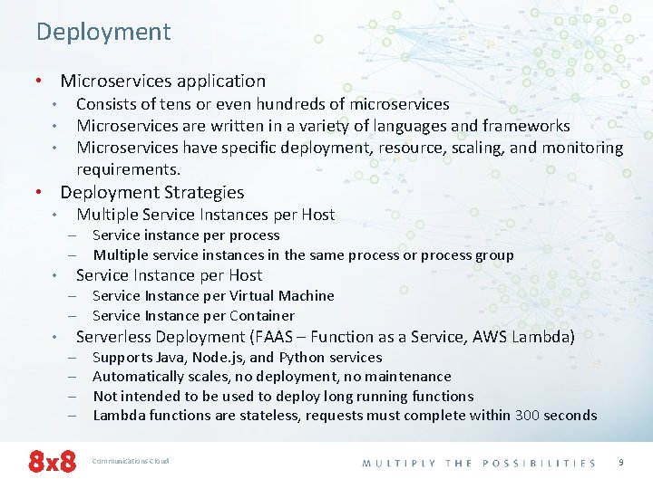 Deployment • Microservices application • Consists of tens or even hundreds of microservices •