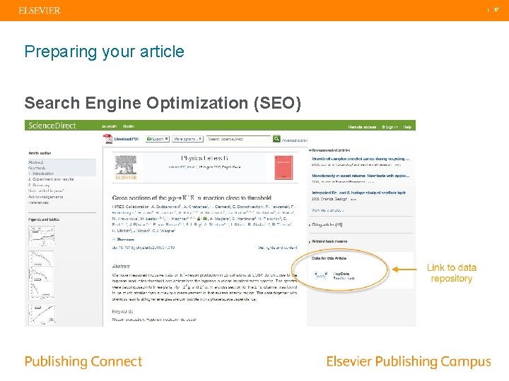 | 37 Preparing your article Search Engine Optimization (SEO) 