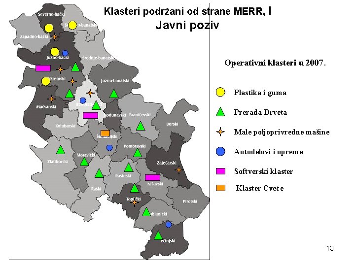 Klasteri podržani od strane MERR, I Javni poziv Operativni klasteri u 2007. Plastika i