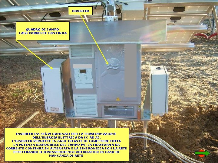 INVERTER QUADRO DI CAMPO LATO CORRENTE CONTINUA INVERTER DA 20 k. W NOMINALI PER