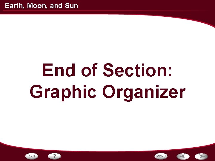 Earth, Moon, and Sun End of Section: Graphic Organizer 
