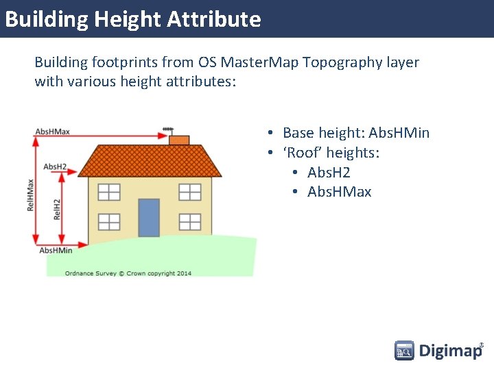 Building Height Attribute Building footprints from OS Master. Map Topography layer with various height