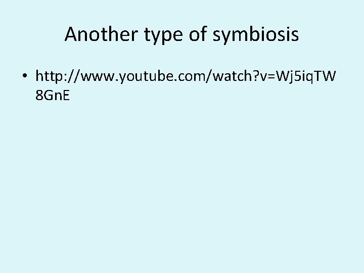 Another type of symbiosis • http: //www. youtube. com/watch? v=Wj 5 iq. TW 8