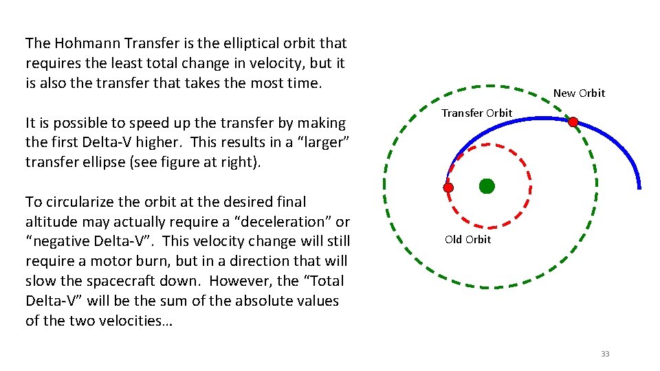 The Hohmann Transfer is the elliptical orbit that requires the least total change in