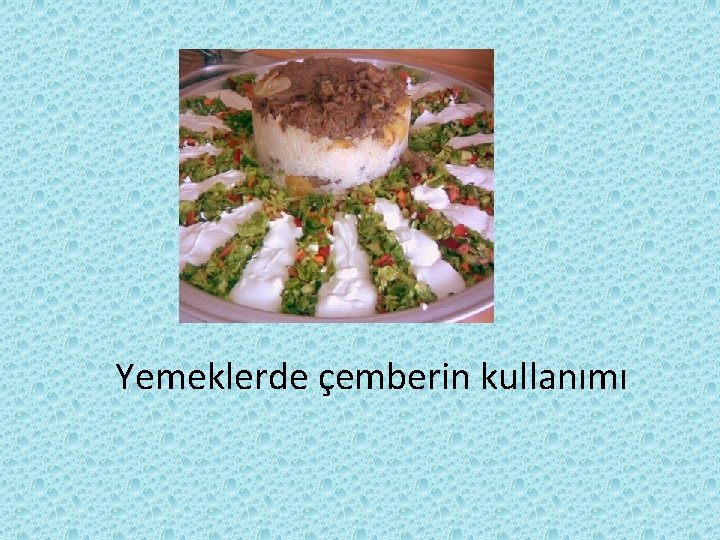 Yemeklerde çemberin kullanımı Yemeklerde çemberin kullanımı