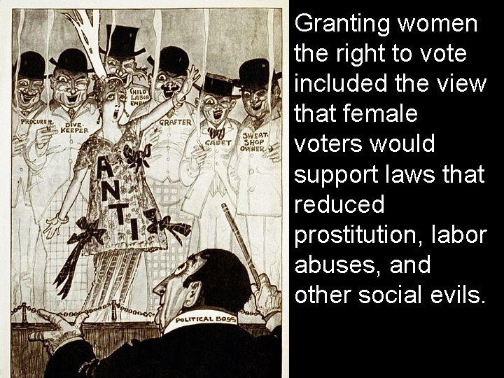 Anti-suffrage – Granting women the right to vote included the view that female voters