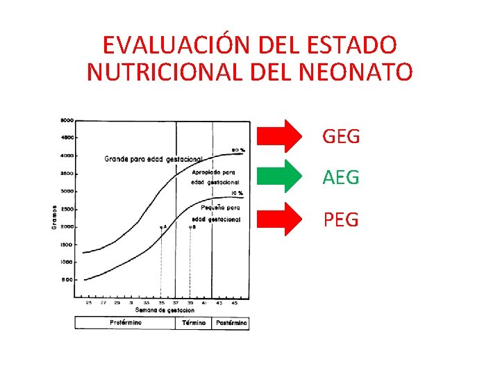 EVALUACIÓN DEL ESTADO NUTRICIONAL DEL NEONATO GEG AEG PEG 