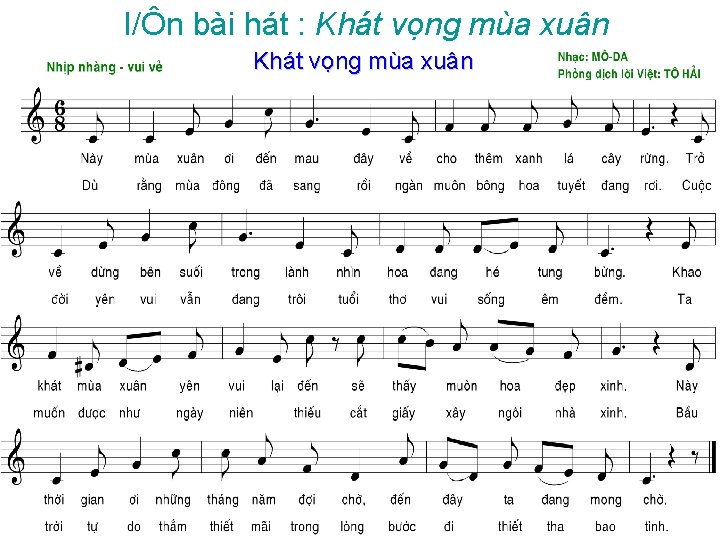 I/Ôn bài hát : Khát vọng mùa xuân 