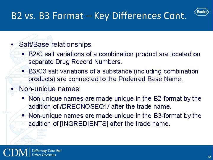 B 2 vs. B 3 Format – Key Differences Cont. • Salt/Base relationships: §