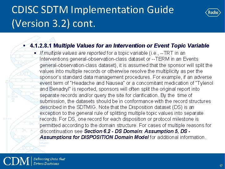 CDISC SDTM Implementation Guide (Version 3. 2) cont. § 4. 1. 2. 8. 1