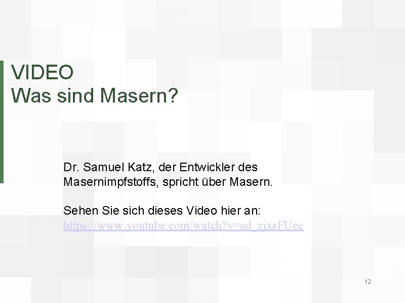 VIDEO Was sind Masern? Dr. Samuel Katz, der Entwickler des Masernimpfstoffs, spricht über Masern.