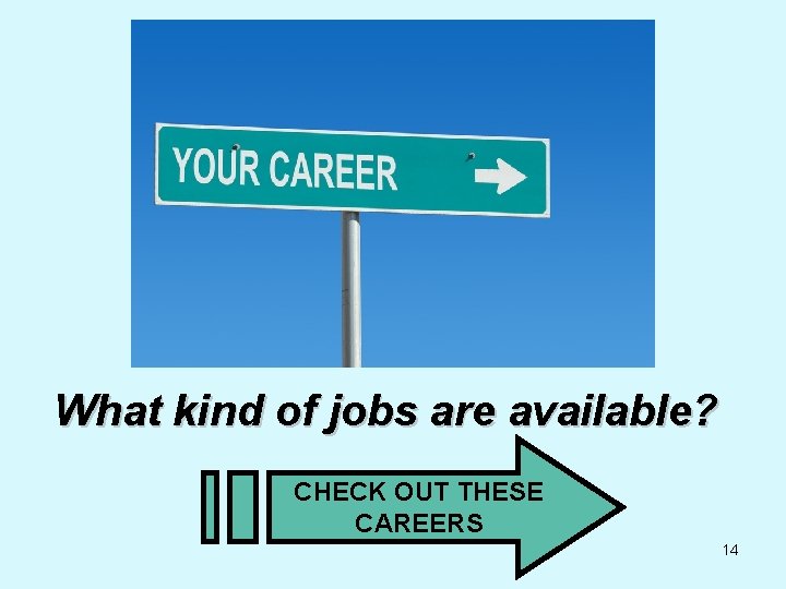 What kind of jobs are available? CHECK OUT THESE CAREERS 14 